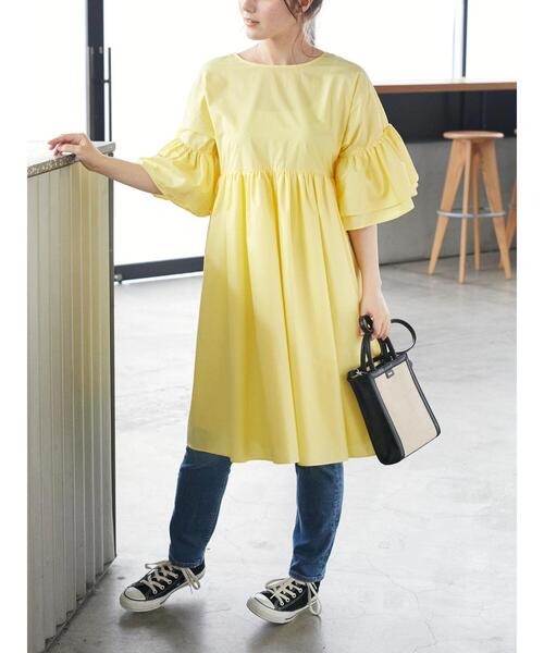 Areeam（アリーム）の「前後2way袖フリルミニワンピース（ワンピース・レディース・ブラック/ピンク/イエロー・FREE）」の18枚目の写真