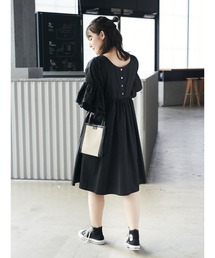 前後2way袖フリルミニワンピース