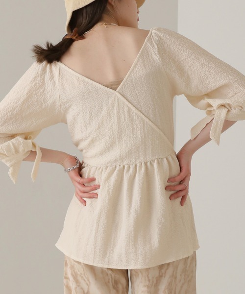 Bab（バブ）の「２WAYウエスト切替ブラウス（シャツ/ブラウス・レディース・アイボリー/パープル/ブラック/オレンジ・M）」の12枚目の写真