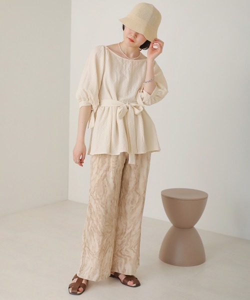 Bab（バブ）の「２WAYウエスト切替ブラウス（シャツ/ブラウス・レディース・アイボリー/パープル/ブラック/オレンジ・M）」の6枚目の写真