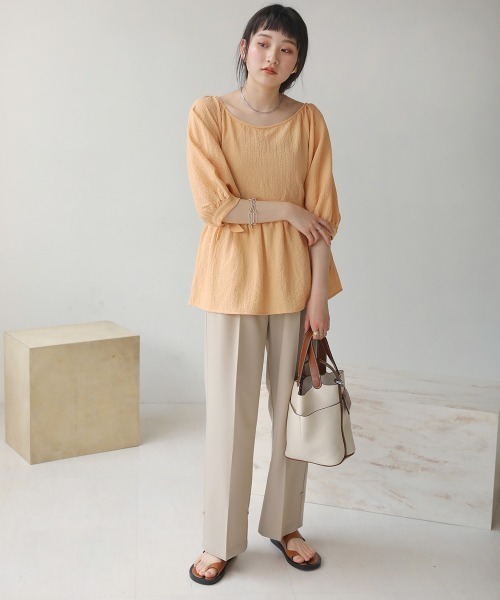 Bab（バブ）の「２WAYウエスト切替ブラウス（シャツ/ブラウス・レディース・アイボリー/パープル/ブラック/オレンジ・M）」の7枚目の写真