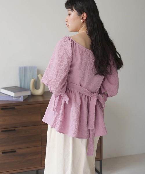 Bab（バブ）の「２WAYウエスト切替ブラウス（シャツ/ブラウス・レディース・アイボリー/パープル/ブラック/オレンジ・M）」の20枚目の写真