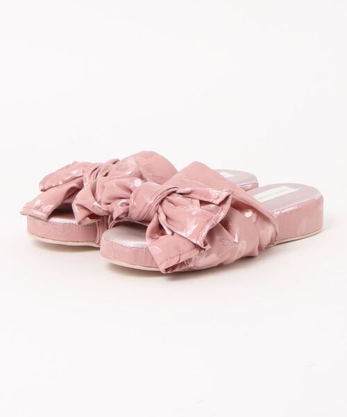 SNIDEL HOME(スナイデルホーム)の「バリエーションリボンスリッパ(ルームシューズ/スリッパ・レディース・ピンク/ピンクベージュ/ブラック×イエロー・FREE)」の12枚目の写真