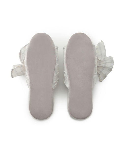 SNIDEL HOME(スナイデルホーム)の「バリエーションリボンスリッパ(ルームシューズ/スリッパ・レディース・ピンク/ピンクベージュ/ブラック×イエロー・FREE)」の7枚目の写真