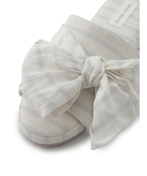 SNIDEL HOME(スナイデルホーム)の「バリエーションリボンスリッパ(ルームシューズ/スリッパ・レディース・ピンク/ピンクベージュ/ブラック×イエロー・FREE)」の9枚目の写真