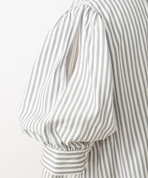one after another NICE CLAUP（ワンアフターアナザーナイスクラップ）の「パフスリーブ2WAYボウタイブラウス（シャツ/ブラウス・レディース・ブラック/オフホワイト/ストライプ・FREE）」の11枚目の写真