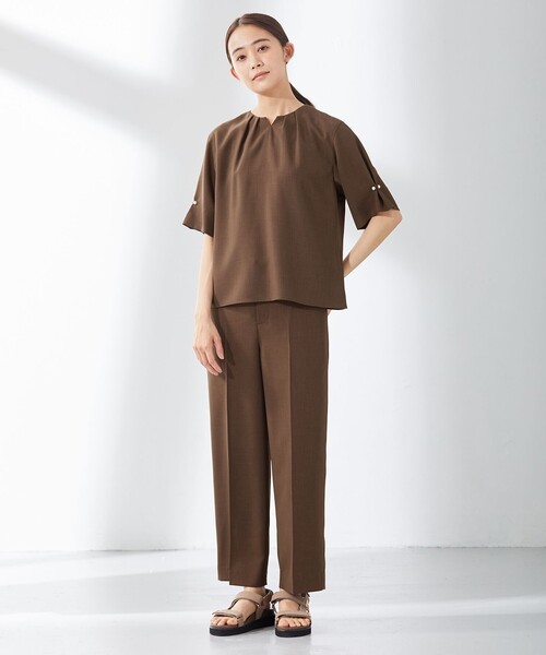 J.PRESS(ジェイプレス)の「【洗える・接触冷感】マルソースパンボイル パンツ(その他パンツ・レディース・ネイビー系/ブラウン系/グレー系・T13/T17/T15)」の6枚目の写真