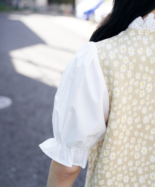 Hamble by Par Avion(ハンブルバイパラビオン)の「袖切り替えデイジートップス(その他トップス・レディース・ブラック/アイボリー・ONESIZE)」の10枚目の写真