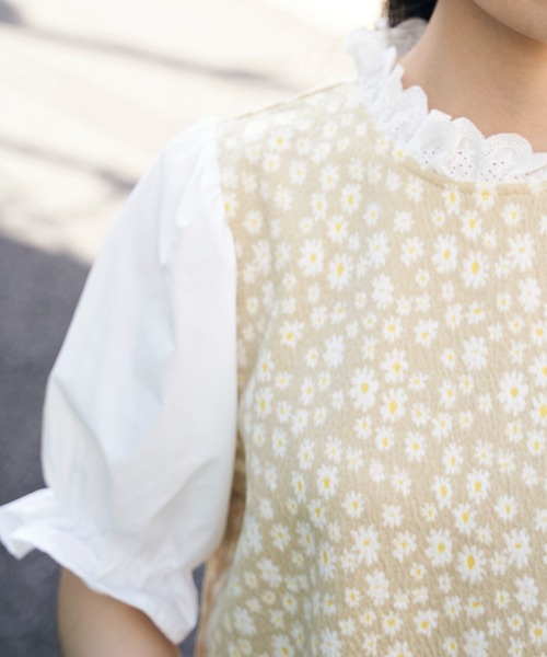 Hamble by Par Avion(ハンブルバイパラビオン)の「袖切り替えデイジートップス(その他トップス・レディース・ブラック/アイボリー・ONESIZE)」の12枚目の写真