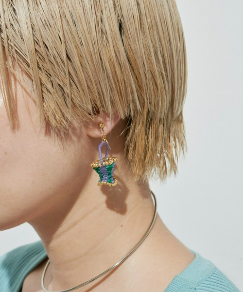 THEATRE PRODUCTS（シアタープロダクツ）の「BEADS BASKET EARRING / ビーズバスケットイヤリング（イヤリング・レディース・ブラック/パープル/レッド/シルバー/ゴールド・FREE）」の3枚目の写真