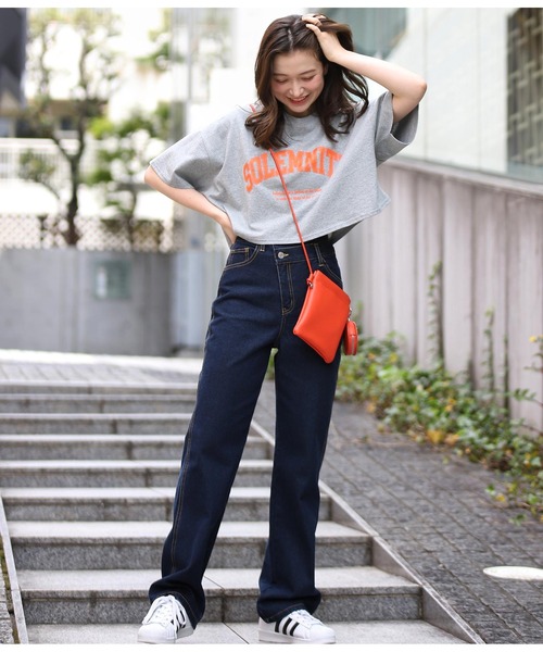 ANAP(アナップ)の「ウエストデザインセミワイドパンツ(デニムパンツ・レディース・オフホワイト/インディゴブルー/ブラック/スミクロ・S/M)」の4枚目の写真