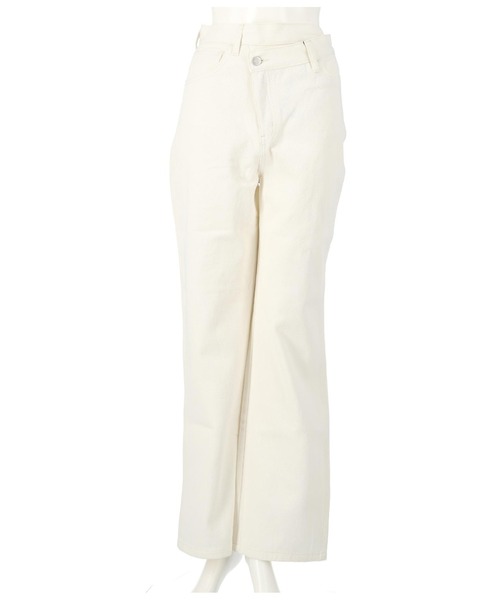 ANAP（アナップ）の「ウエストデザインセミワイドパンツ（デニムパンツ・レディース・オフホワイト/インディゴブルー/ブラック/スミクロ・S/M）」の12枚目の写真