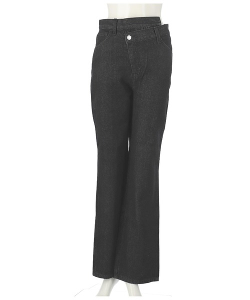 ANAP(アナップ)の「ウエストデザインセミワイドパンツ(デニムパンツ・レディース・オフホワイト/インディゴブルー/ブラック/スミクロ・S/M)」の11枚目の写真