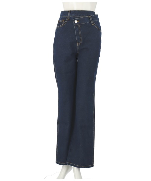 ANAP(アナップ)の「ウエストデザインセミワイドパンツ(デニムパンツ・レディース・オフホワイト/インディゴブルー/ブラック/スミクロ・S/M)」の6枚目の写真