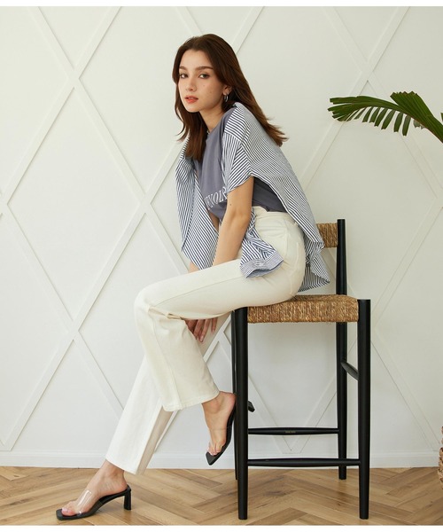 ANAP(アナップ)の「ウエストデザインセミワイドパンツ(デニムパンツ・レディース・オフホワイト/インディゴブルー/ブラック/スミクロ・S/M)」の16枚目の写真