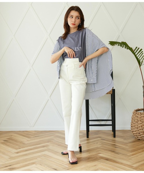 ANAP(アナップ)の「ウエストデザインセミワイドパンツ(デニムパンツ・レディース・オフホワイト/インディゴブルー/ブラック/スミクロ・S/M)」の17枚目の写真