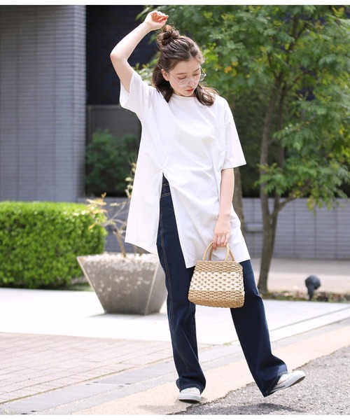 ANAP(アナップ)の「ウエストデザインセミワイドパンツ(デニムパンツ・レディース・オフホワイト/インディゴブルー/ブラック/スミクロ・S/M)」の22枚目の写真