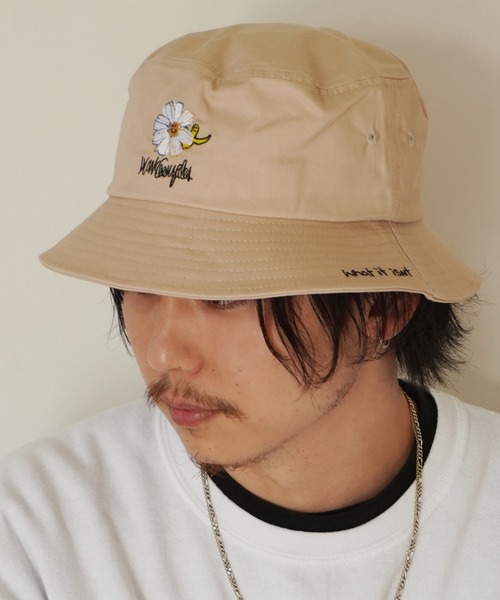 （What it isNt）ART BY MARKGONZALES（ワットイットイズント）の「刺繍 バケット ハット / HAT 【（What it isNt）ART BY MARKGONZALES / (ワットイットイズント) アートバイ マークゴンザレス 】（ハット・メンズ・ブラック/ホワイト/ベージュ系その他/ブラック系その他/ブルー系その他/ベージュ/ホワイト系その他/ネイビー/ホワイト系その他3/ホワイト系その他2/ブラック系その他3/ベージュ系その他3/ブラック系その他2/グリーン/ブラウン・FREE）」の12枚目の写真