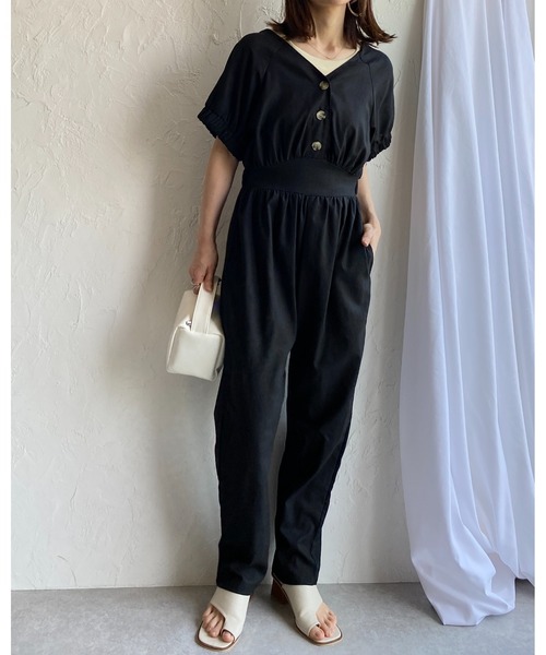 ジャンプスーツ つなぎ カジュアル Vネック 無地 おしゃれ S~XL 楽天市場】Vネックジャンプスーツ SALE : FASHFREN