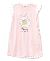 SLAP SLIP（スラップスリップ）の「SLAPSLIP/ひまわりみつばちプリントレースTシャツワンピース(80~130cm)（ワンピース・キッズ）」