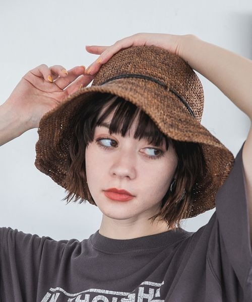 芦屋ロサブラン Rose Blanc ペーパーラフィアセーラー ハットタイプに