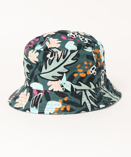 BENETTON (UNITED COLORS OF BENETTON)（ベネトンユナイテッドカラーズオブベネトン）の「キッズトロピカル総柄バケットハット・帽子B（ハット・キッズ・グリーン/グリーン系その他/ピンク系その他・LARGE/SMALL）」の4枚目の写真