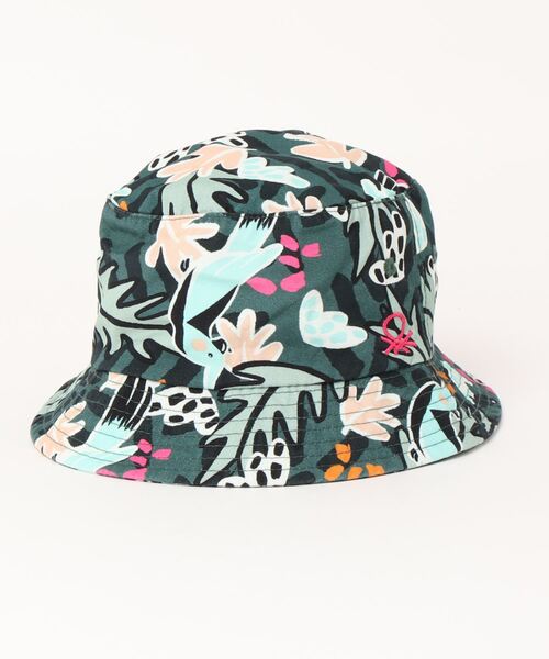 BENETTON (UNITED COLORS OF BENETTON)（ベネトンユナイテッドカラーズオブベネトン）の「キッズトロピカル総柄バケットハット・帽子B（ハット・キッズ・グリーン/グリーン系その他/ピンク系その他・LARGE/SMALL）」の8枚目の写真