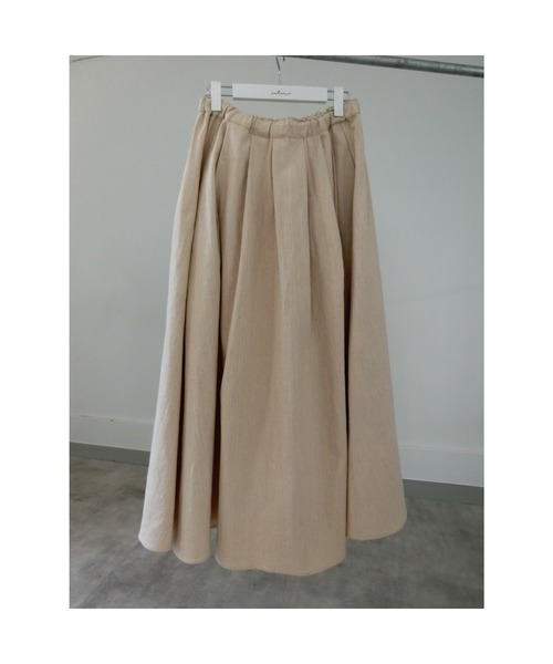 ulu（ウル）の「Linen denim flare skirt（デニムスカート・レディース・ベージュ・FREE）」の9枚目の写真