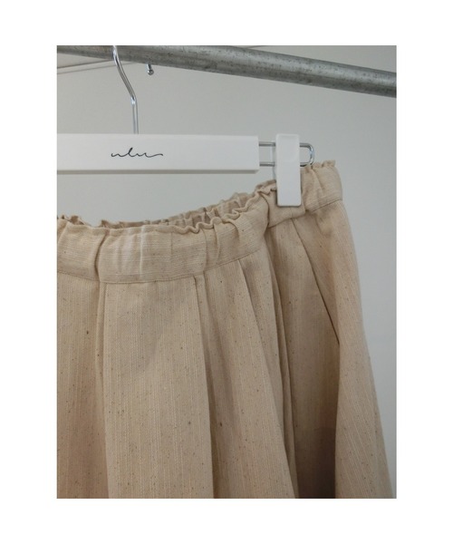 ulu（ウル）の「Linen denim flare skirt（デニムスカート・レディース・ベージュ・FREE）」の10枚目の写真