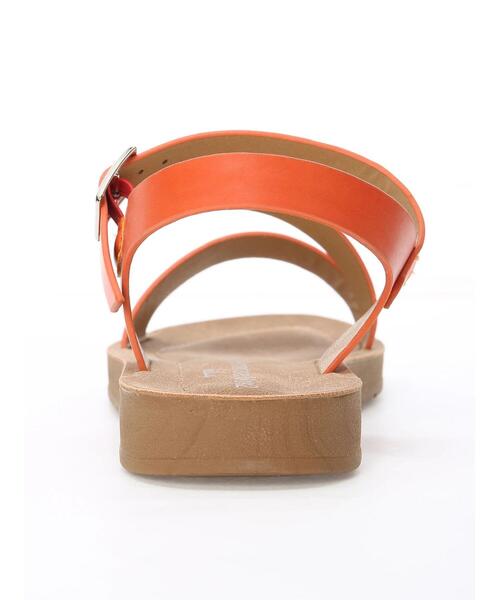 Samansa Mos2 blue(サマンサモスモスブルー)の「斜めストラップサンダル(サンダル・レディース・オレンジ/ダークブラウン/キナリ・MEDIUM/LARGE)」の15枚目の写真