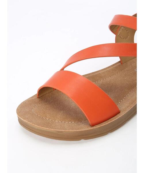 Samansa Mos2 blue(サマンサモスモスブルー)の「斜めストラップサンダル(サンダル・レディース・オレンジ/ダークブラウン/キナリ・MEDIUM/LARGE)」の13枚目の写真