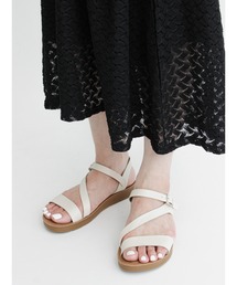 Samansa Mos2 blue | 斜めストラップサンダル(サンダル)