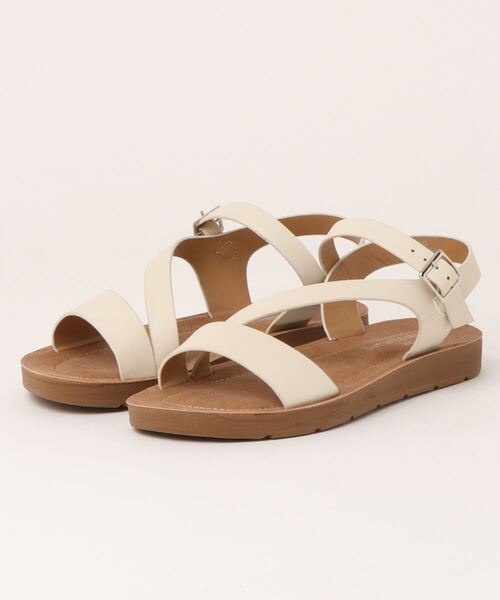 Samansa Mos2 blue(サマンサモスモスブルー)の「斜めストラップサンダル(サンダル・レディース・オレンジ/ダークブラウン/キナリ・MEDIUM/LARGE)」の10枚目の写真