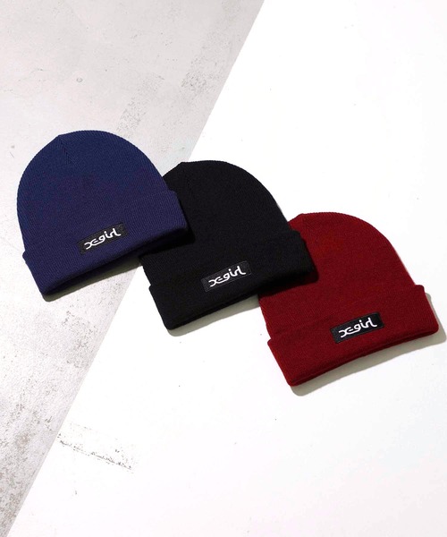 X-girl（エックスガール）の「BOX LOGO KNIT CAP（ニットキャップ/ビーニー・レディース・ブラック/ネイビー/バーガンディー・ONE SIZE）」の18枚目の写真