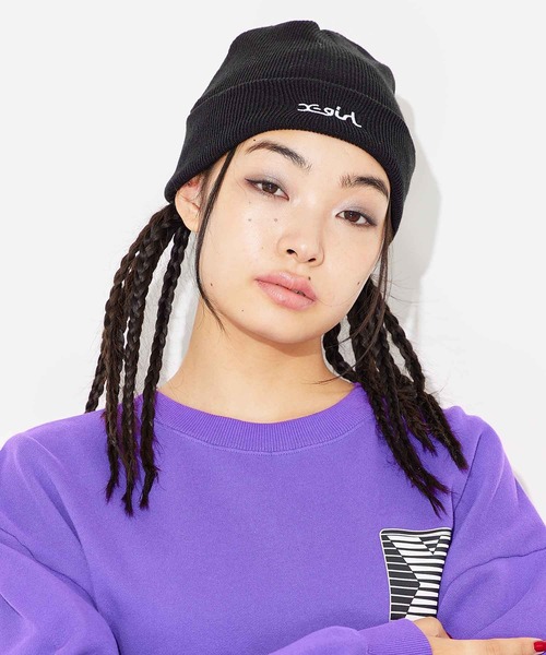 X-girl（エックスガール）の「BOX LOGO KNIT CAP（ニットキャップ/ビーニー・レディース・ブラック/ネイビー/バーガンディー・ONE SIZE）」の19枚目の写真