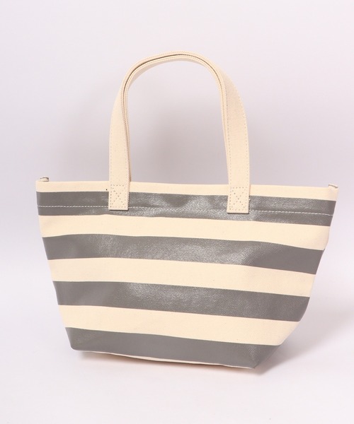 SALON DE CALONDY(サロンドカロンディ)の「SALON DE CALONDY キャンバス ボーダープリント ランチトートバッグ(トートバッグ・レディース・ネイビー/グレー・FREE)」の3枚目の写真