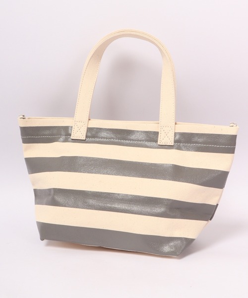 SALON DE CALONDY(サロンドカロンディ)の「SALON DE CALONDY キャンバス ボーダープリント ランチトートバッグ(トートバッグ・レディース・ネイビー/グレー・FREE)」の4枚目の写真