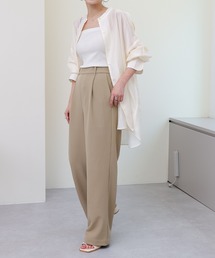 COLONY 2139 | サイズ展開あり/ストレッチイージーケアーパンツ(1タックワイド)/ワイドパンツ(スラックス)