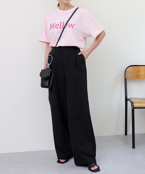 COLONY 2139（コロニートゥーワンスリーナイン）の「サイズ展開あり/ストレッチイージーケアーパンツ(1タックワイド)/ワイドパンツ（スラックス・レディース・ブラック/ベージュ/カーキ/ピンク・SMALL/MEDIUM/LARGE）」の11枚目の写真