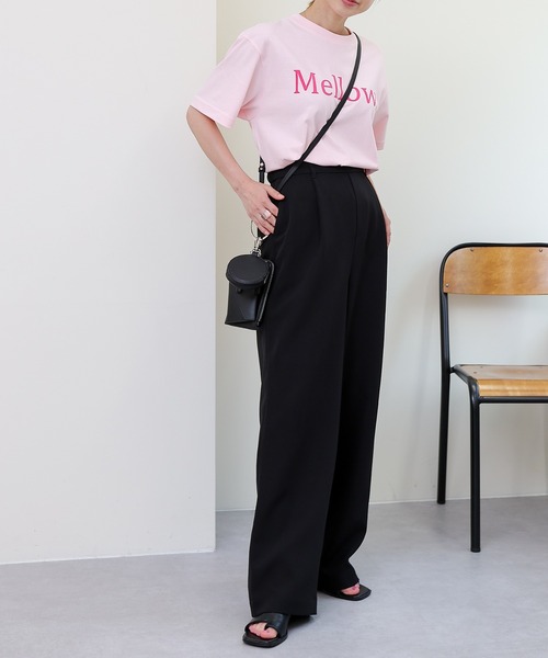 COLONY 2139（コロニートゥーワンスリーナイン）の「サイズ展開あり/ストレッチイージーケアーパンツ(1タックワイド)/ワイドパンツ（スラックス・レディース・ブラック/ベージュ/カーキ/ピンク・SMALL/MEDIUM/LARGE）」の16枚目の写真