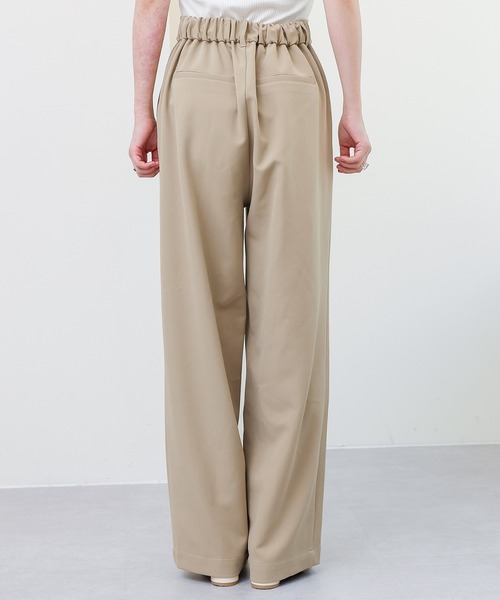 COLONY 2139（コロニートゥーワンスリーナイン）の「サイズ展開あり/ストレッチイージーケアーパンツ(1タックワイド)/ワイドパンツ（スラックス・レディース・ブラック/ベージュ/カーキ/ピンク・SMALL/MEDIUM/LARGE）」の9枚目の写真
