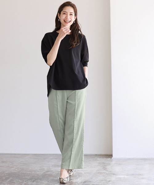 Pierrot(ピエロ)の「接触冷感リネンライクワイドパンツ(その他パンツ・レディース・ブラック/レッド/ミント/ライトベージュ・M/L/PM)」の19枚目の写真