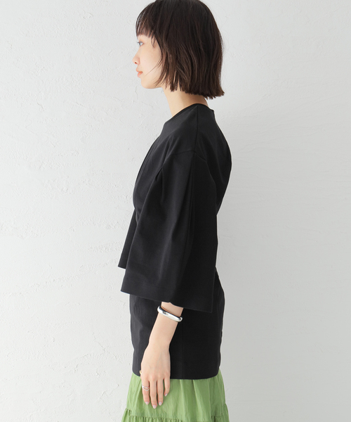 CLANE(クラネ)の「【CLANE/クラネ】BIG SLEEVE WAIST SHAPE TOPS:トップス(Tシャツ/カットソー・レディース・ホワイト/ブラック・SMALL)」の18枚目の写真