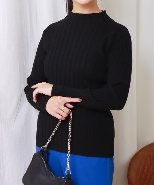 libelle more(リベル モア)の「ランダムリブスフレニット(ニット/セーター・レディース・ブラック/オフホワイト/ピンク/マスタード/モカ・M/L)」の21枚目の写真