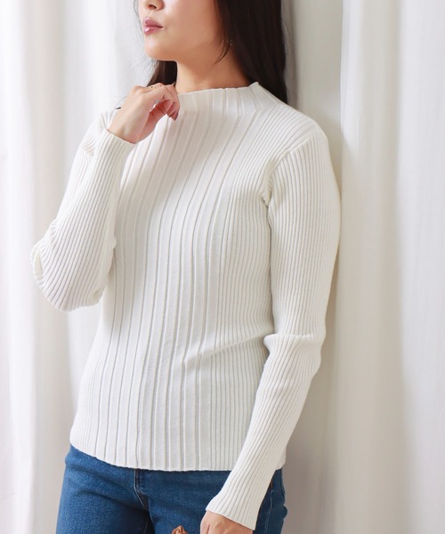 libelle more(リベル モア)の「ランダムリブスフレニット(ニット/セーター・レディース・ブラック/オフホワイト/ピンク/マスタード/モカ・M/L)」の13枚目の写真