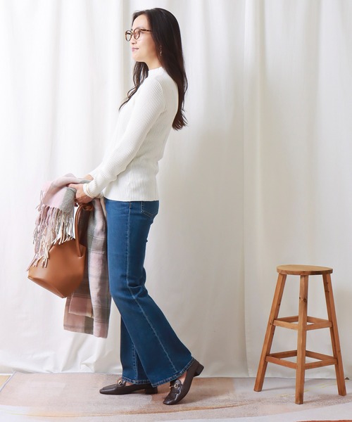 libelle more(リベル モア)の「ランダムリブスフレニット(ニット/セーター・レディース・ブラック/オフホワイト/ピンク/マスタード/モカ・M/L)」の10枚目の写真