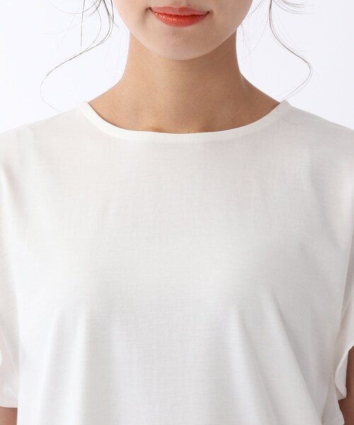 DRESKIP(ドレスキップ)の「◆【接触冷感】お袖ラッフルプルオーバー(Tシャツ/カットソー・レディース・ネイビー/オフホワイト/オレンジ/サンドベージュ・02/03)」の8枚目の写真