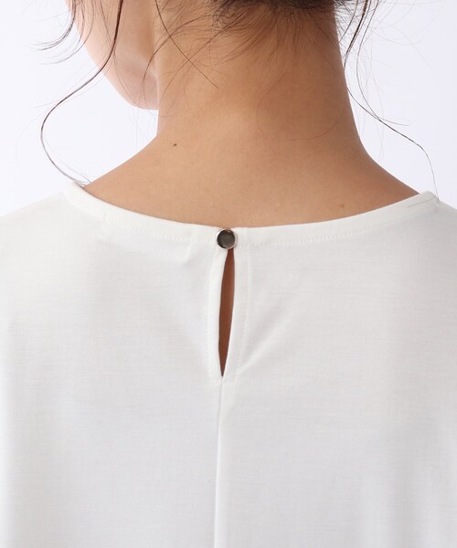 DRESKIP(ドレスキップ)の「◆【接触冷感】お袖ラッフルプルオーバー(Tシャツ/カットソー・レディース・ネイビー/オフホワイト/オレンジ/サンドベージュ・02/03)」の9枚目の写真