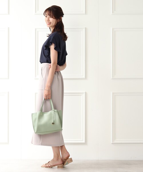 DRESKIP(ドレスキップ)の「◆【接触冷感】お袖ラッフルプルオーバー(Tシャツ/カットソー・レディース・ネイビー/オフホワイト/オレンジ/サンドベージュ・02/03)」の17枚目の写真