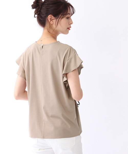 DRESKIP(ドレスキップ)の「◆【接触冷感】お袖ラッフルプルオーバー(Tシャツ/カットソー・レディース・ネイビー/オフホワイト/オレンジ/サンドベージュ・02/03)」の20枚目の写真